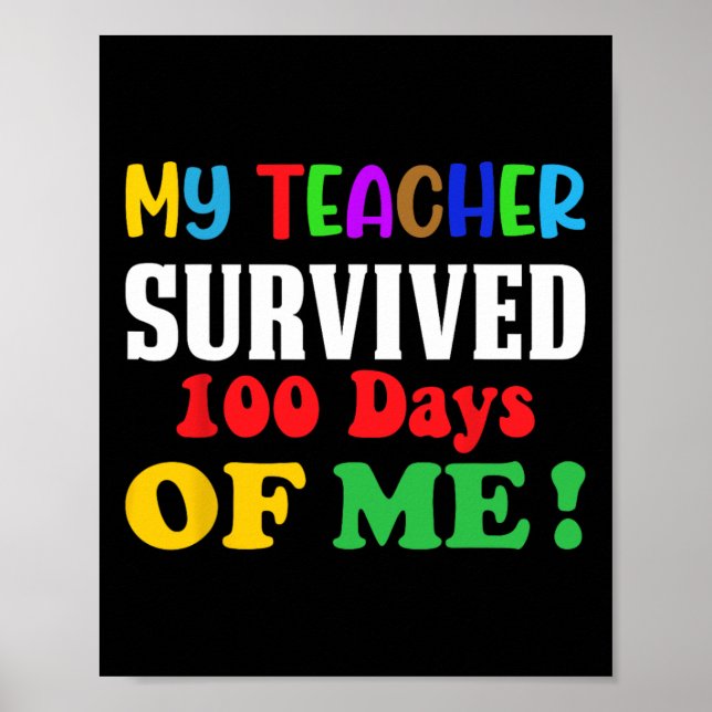 Affiche Enseignant Survécu 100 Jours De Moi 100ème Jour De (Devant)