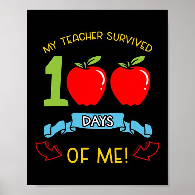 Affiche Enseignant Survécu 100 Jours De Moi Jardin D'Enfan (Devant)