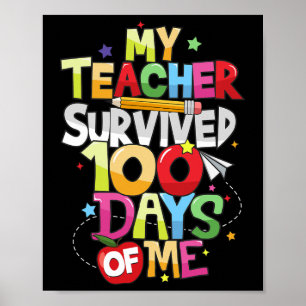 Affiche Enseignant Survived 100 Jours De Moi 100e Jour Éco