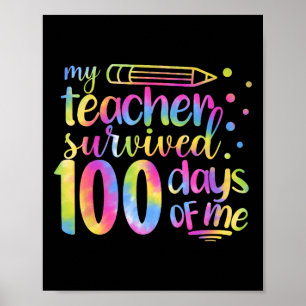Affiche Enseignant Survived 100 Jours de moi 100e jour éco