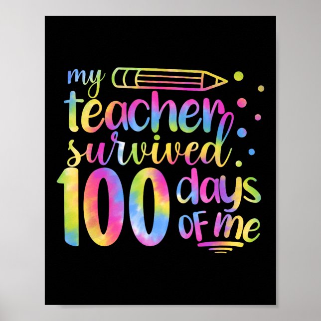 Affiche Enseignant Survived 100 Jours de moi 100e jour éco (Devant)