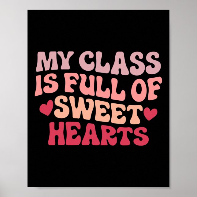 Affiche Enseignant Valentines Retour À L'École 100 Jours D (Devant)
