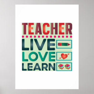 Affiche Enseignant Vivre Amour Apprendre
