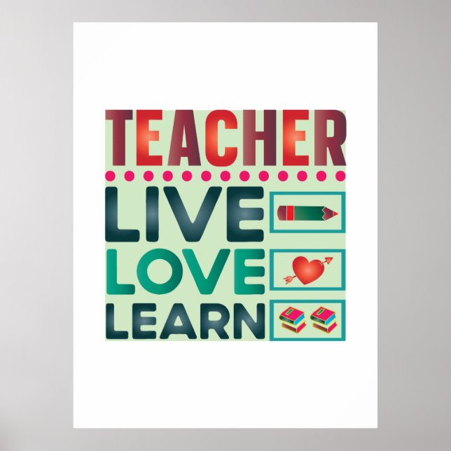Affiche Enseignant Vivre Amour Apprendre (Devant)