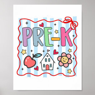 Affiche Enseignante de pré-maternelle Fille Garçon Premier