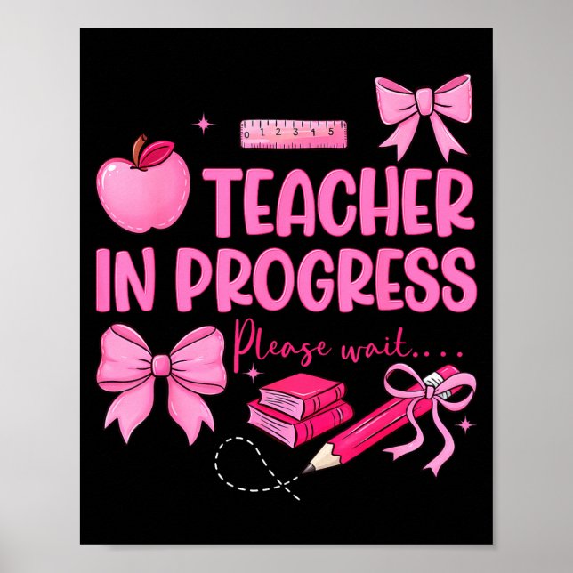 Affiche Enseignante féminine en progrès mignonne coquette  (Devant)