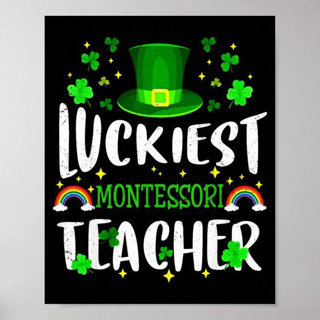 Affiche Enseignante montessori la plus chanceuse jour de l (Devant)