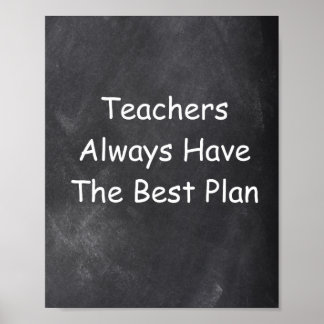 Affiche Enseignants Meilleur Plan Chalkboard Classe Décora