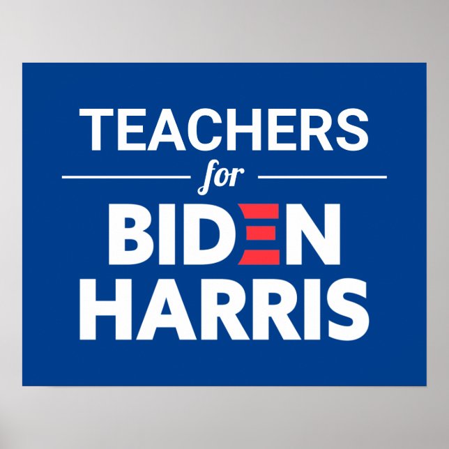 Affiche Enseignants pour Biden Harris Texte personnalisé b (Devant)