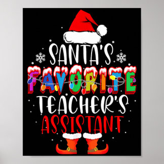 Affiche Enseignants préférés du Père Noël Cadeau de Noël d