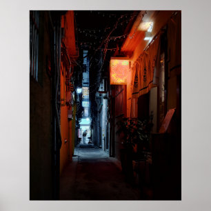 Affiche Enseigne au néon d'une ruelle de Séoul 24×30 Impre