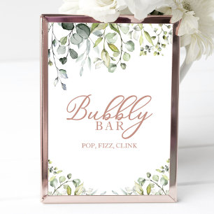 Affiche Enseigne bulleuse bar pop fizz clink aquarelle ver