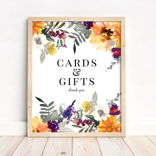 Affiche Enseigne Cartes & Cadeaux Tournesol Fleur Sauvage