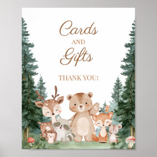 Affiche Enseigne Cartes Et Cadeaux Animaux De La Forêt Bab