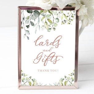 Affiche Enseigne Cartes Et Cadeaux Aquarelle Greenery 