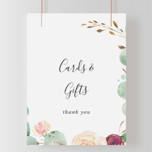 Affiche Enseigne Cartes et Cadeaux Eucalyptus Contemporain