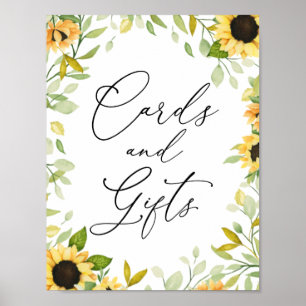 Affiche Enseigne Cartes et Cadeaux Tournesols