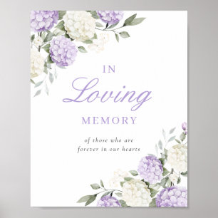 Affiche Enseigne commémorative Purple Hydrangea en souveni