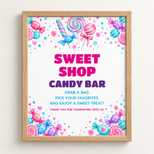 Affiche Enseigne d'anniversaire aquarelle de friandises bo