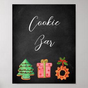 Affiche Enseigne de bar à biscuits de Noël moderne sur tab
