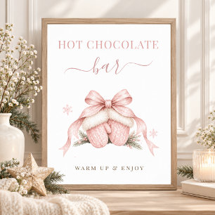 Affiche Enseigne de Bar à Chocolat Chaud pour Baby Shower
