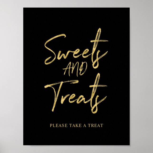 Affiche Enseigne de bar à desserts en lettrage brosse mode (Devant)