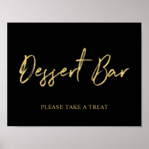 Affiche Enseigne de bar à desserts en lettrage brosse mode