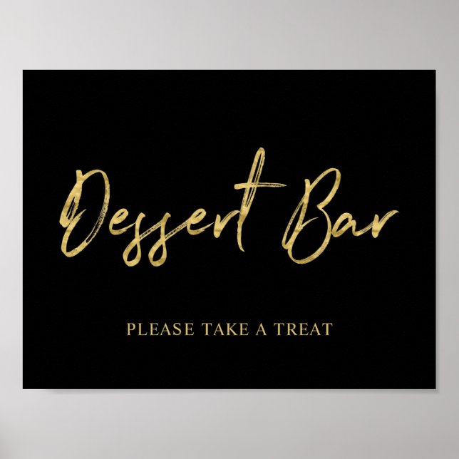 Affiche Enseigne de bar à desserts en lettrage brosse mode (Devant)