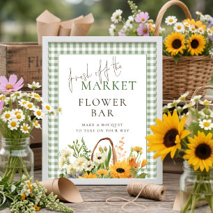 Affiche Enseigne de bar à fleurs Gingham Market pour Baby