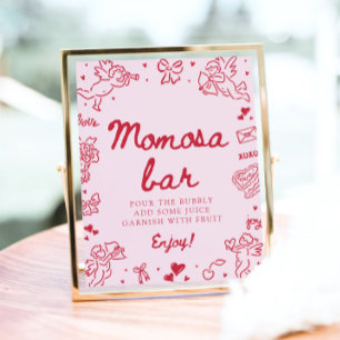 Affiche Enseigne de bar à Mimosas pour Baby Shower Maman R