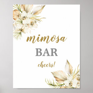 Affiche Enseigne de bar Boho Desert palmiers séchés Mimosa