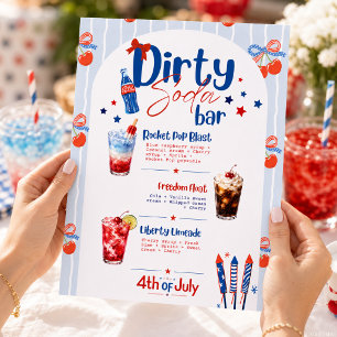 Affiche Enseigne de bar de soda sale pour le 14 juillet
