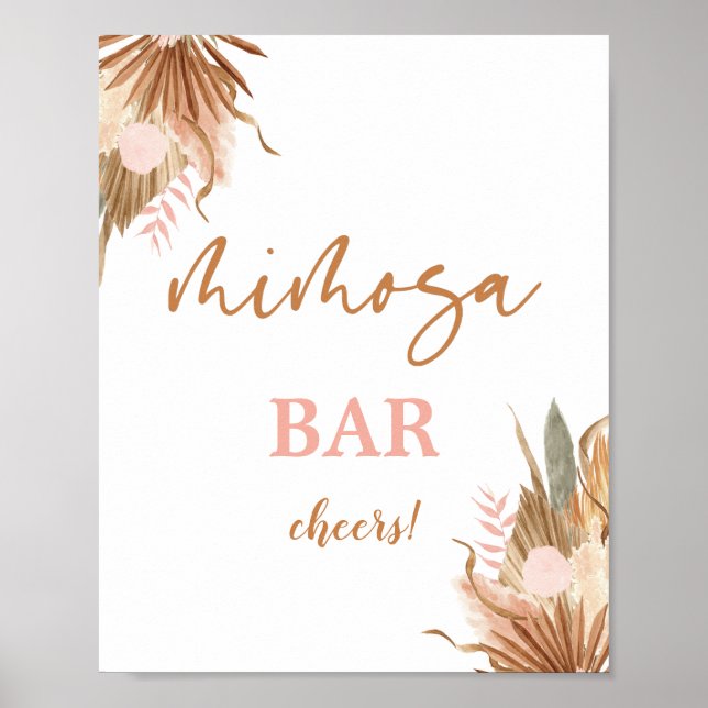 Affiche Enseigne de bar en palmiers séchés Terracotta Mimo (Devant)
