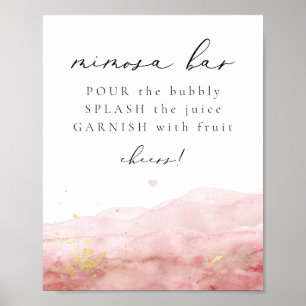 Affiche Enseigne de bar JULIEN Dusty Rose Blush Mimosa aqu