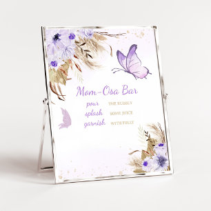 Affiche Enseigne de bar Maman Osa pour Baby Shower Papillo