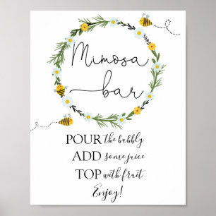 Affiche Enseigne de bar Mimosa abeille