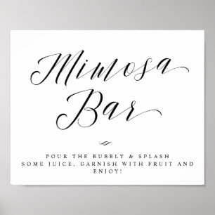 Affiche Enseigne de bar Mimosa Chic pour enterrement de vi