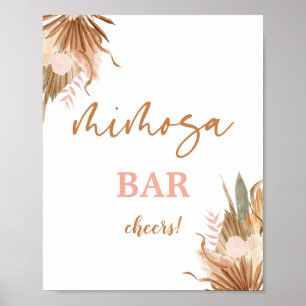 Affiche Enseigne de bar Mimosa en palmes séchées en terre