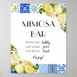Affiche Enseigne de bar Mimosa Italien Positano Carrelage