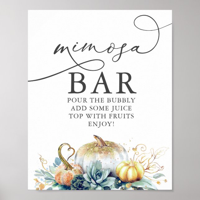Affiche Enseigne de bar Mimosa Succulents Citrouilles Ente (Devant)