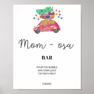 Affiche Enseigne de bar mom-osa Evergreen. Bar momosa d'hi