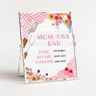Affiche Enseigne de bar Mom Osa pour Baby Shower Pink Barb