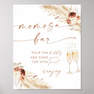 Affiche Enseigne de bar Momosa Baby Shower Boho Enseigne