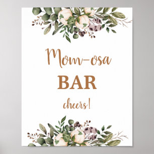 Affiche Enseigne de bar Momosa pour Baby Shower Boho Nurse