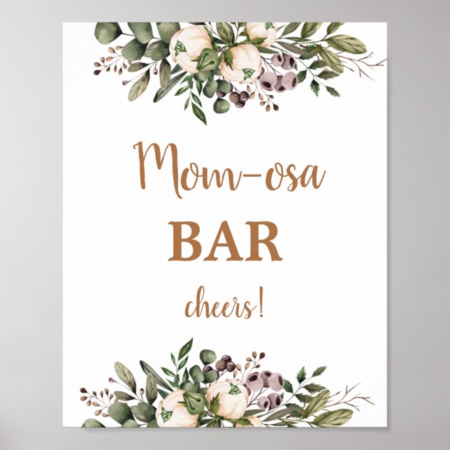 Affiche Enseigne de bar Momosa pour Baby Shower Boho Nurse (Devant)