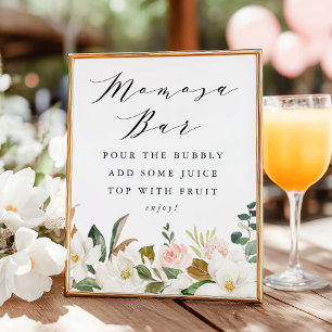 Affiche Enseigne de bar Momosa pour une Baby Shower élégan