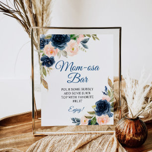 Affiche Enseigne de bar Momosa pour une douche florale ble