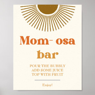 Affiche Enseigne de bar personnalisée Boho aquarelle Rétro