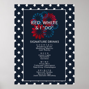 Affiche Enseigne de bar pour fête prénuptiale couple Rouge