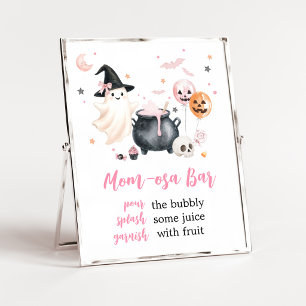 Affiche Enseigne de bar pour maman Osa avec fantôme rose L